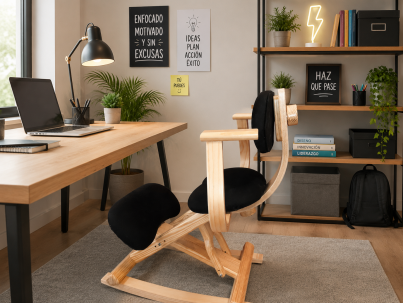 Silla Ergonómica Oficina Balancín/Ruedas y Apoyabrazos