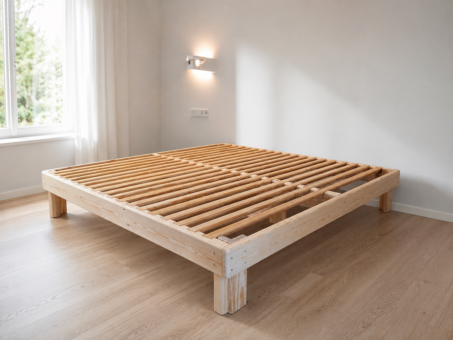 Cama somier maciza de pino de 200cm